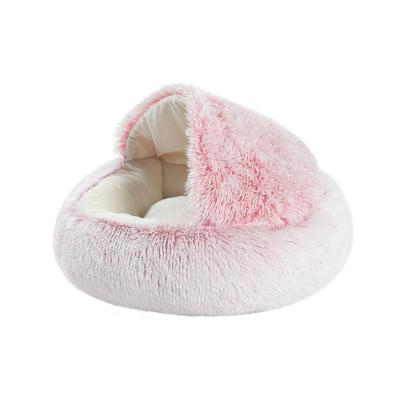 China Winter Viable 2 in 1 Cat Bed House Long Plush Sofa Cushion Nest Dog Bed Donut Cave Cuddler Warm Sleeping Bag for Puppies Little Kitten for sale