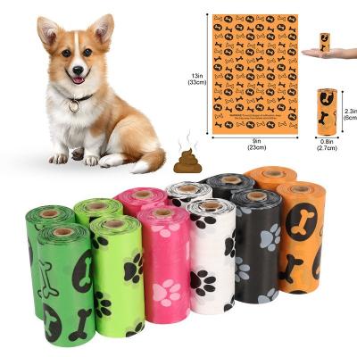 China 16 Rolls Sustainable Pet Supplies Dropshipping Funny Cartoon Design Pet Poop Bag Multi Color Garbage Bags Biodegradable Dog Poop Bag for sale