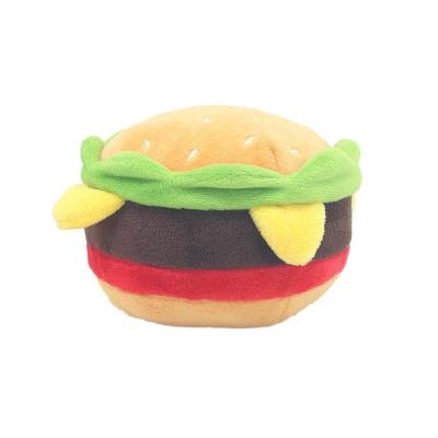 China Cute Viable Hamburg Doll Dog BB Plush Toy Pet Toys French Fries Dogs Chew Squeaky Dog Supplies Pamper Molar Toys for sale