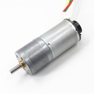 China Totally Enclosed High Torque DC 6v-36v DC Metal Gear Low Noise Motor GM25-370CA-EN 25mm With Kegumotor Encoder 11ppr for sale