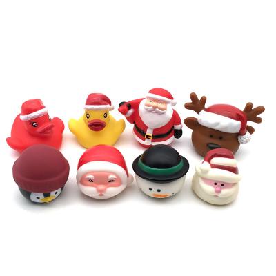 China Bath Toy Custom Christmas Vinyl Animal Small Rubber Duck Plastic Squirt Squirt Water Bath Squeaky Toys For Baby for sale