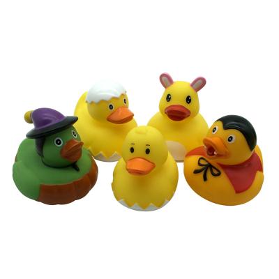 China Cute Tiny Little Assorted Bath Toy Easter Rabbit Halloween Rubber Duck Baby Shower Water Bath Toy For Toddler for sale