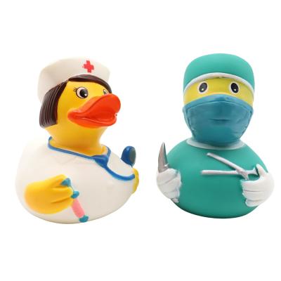 China Bath Toy China Custom Figure Character Doctor Nurse Rubber Duck Squirt Bath Toys For Children Kid for sale