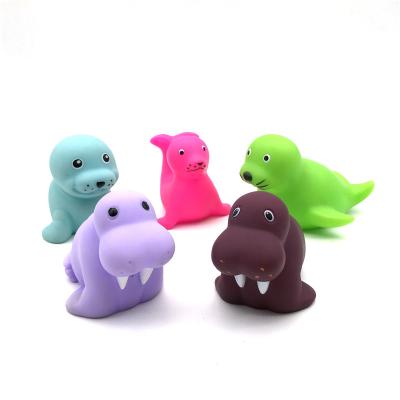 China Wholesale Sea Lion Friendly Custom Seal Bath Toy Eco Animal Ocean PVC Squirt Baby Bathtub Squeaky Toy For Kid for sale