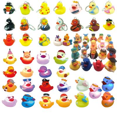 China Duck Baby Ducky Family Rubber LED Toys Mother PVC Duck Led Light Up Plastic Animal Toys Set For Bathing Children for sale