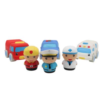 China Playing China Factory Diy Police Car Policeman Cartoon Educational Figures Link Set Toys For Boys Baby for sale