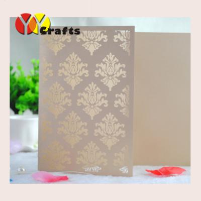 China Tri-fold birthday invitation cards for 40th birthday laser cut champagne gold wedding card for sale