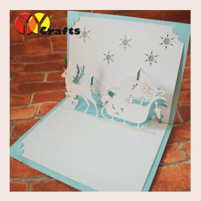 China DIY 3D Pop Up Card  Elegant Cinderella Carriage princess , 3D Pop Up Christmas Cards for sale