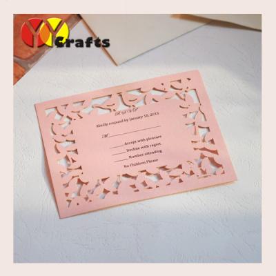 China Love bird Wedding Thank You Card RSVP leaves promotion card for sale