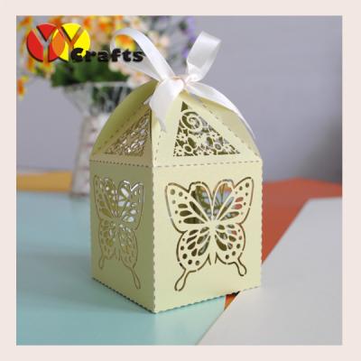 China Cute mini paper Laser Cut Wedding Favor Boxes , candy and chocolate gift packing box for sale