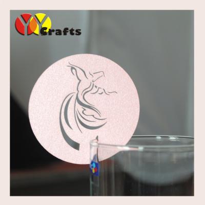 China Paper laser cut place card pink dancer design for birthday party for sale