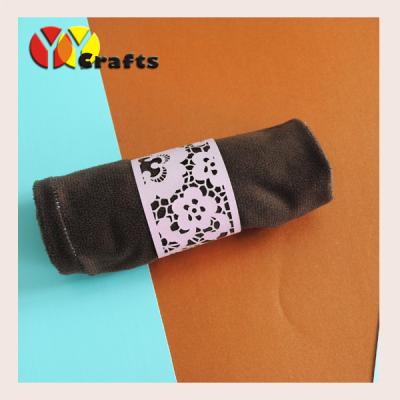 China Customize Paper Laser Cut  Napkin Rings , Flower Wedding Fancy Napkin for sale