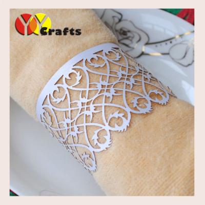 China Table filigree napkin rings For wedding , Paper Napkin Bands For Wedding for sale