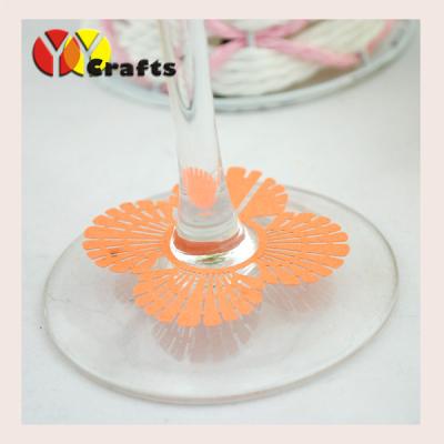 China Laser cut shell Wine Claims , wine glass bottom decoration card for sale