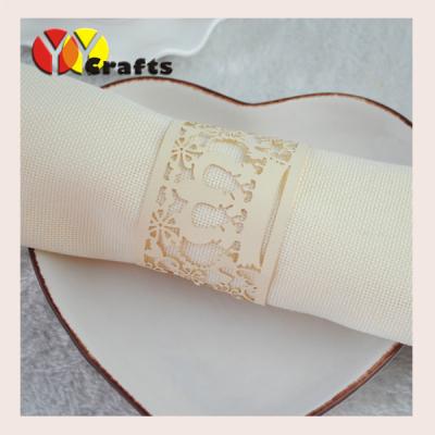 China Gold crown wedding napkin rings customed paper crafts 250g pearl paper for sale