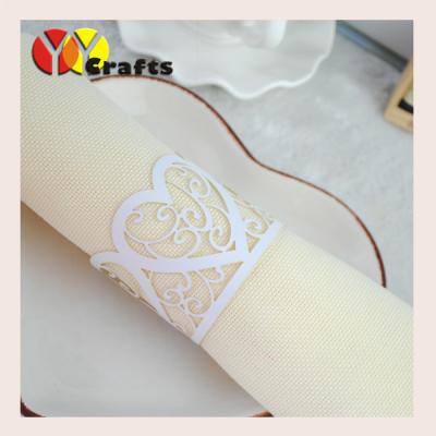 China Wedding Napkin rings New design laser cut paper material Eco-friendly filigree napkin rings for sale