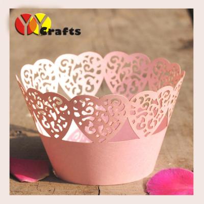 China 25pcs paper laser cut heart shape creative design for party and wedding for sale