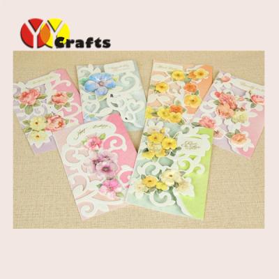 China Colorful floral birthday cards with flowers , Marriage Greeting Cards for sale