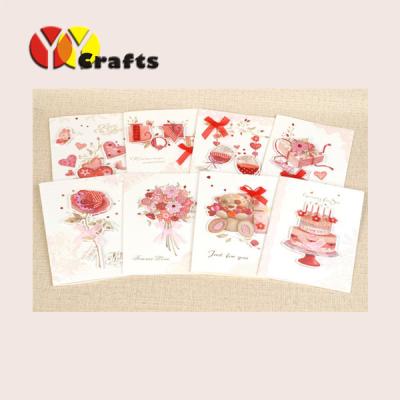 China Valentine greeting cards handmade love theme folded creative design for sale