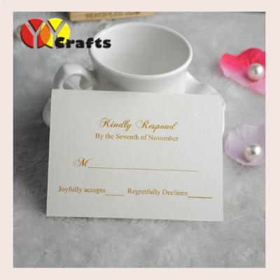 China Printed RSVP card cream color for wedding / birthday invitation for sale