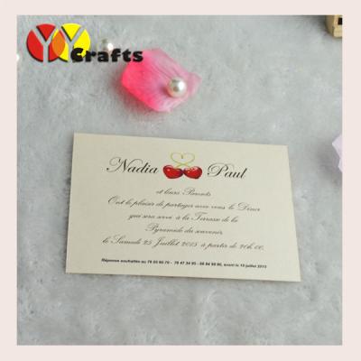 China Printing customized wedding RSVP cards metallic paper , Customised Thank You Cards for sale