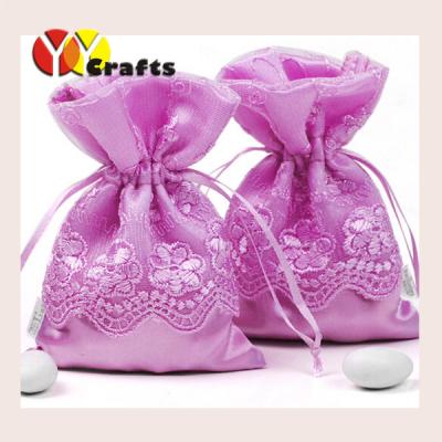 China Lace silk wedding candy bags , wedding party decorations chocolate packaging bags for sale