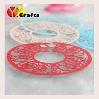 China Personalized laser cut paper wine glass claims table decoration glass bottom claim for sale