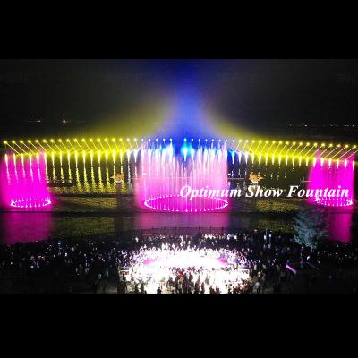 China Latest Modern Chinese Design Tall Lake Floating Fountain With Light for sale