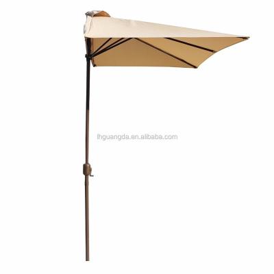 China Small Patio Furniture Half Round Shape Outdoor Balcony Umbrella Side Side Furniture Parasol for sale