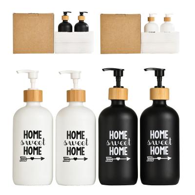 China 2023 High Quality Disposable Amber Glass Soap Dispenser Bottle Wholesale With Pump for sale