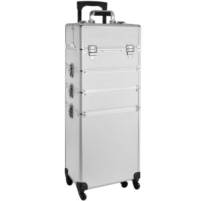 China Fashion 2022 hot selling lockable makeup train case professional makeup luggage trolley case for hairstylist for sale