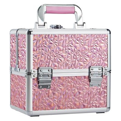 China Durable Hot Selling Pink Cosmetic Case Beauty Women Travel Makeup Box Manicure Cosmetology Case for sale