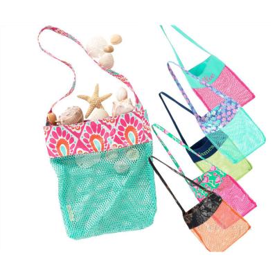 China Children Beach Bag Custom Kids Sea Shell Collection Bag Toys Organizer Beach Tote Promotional Holiday Gift Bag for sale