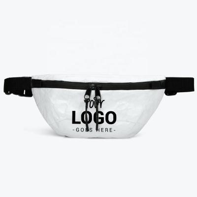 China Custom Water Proof Wholesale Custom Logo Printed Streetwear Eco Gift Reusable Reusable Hip Tyvek Bag Hip Tyvek Bag Unisex Black Paper Bag for sale