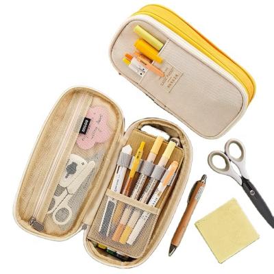 China Schools & Offices Amazon Large Capacity Canvas Multifunctional Cute Custom Kids Tops Pop Up Pen Holder Telescopic Pencil Case School for sale