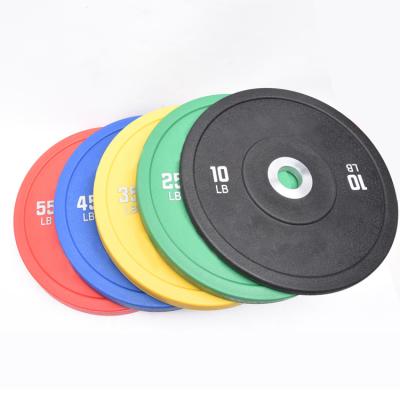 China Durable Hot Sales Commercial Fitness Equipment Barbell Plates Weightlifting Colorful Rubber Barbell Dishes for sale