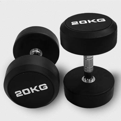 China Customized Universal Cheap Wholesale Logo Round PU Dumbbell for sale