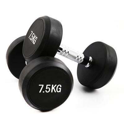 China Hot Selling High Quality Professional Durable Dumbbell Rubber Covered Around PU Dumbbell for sale