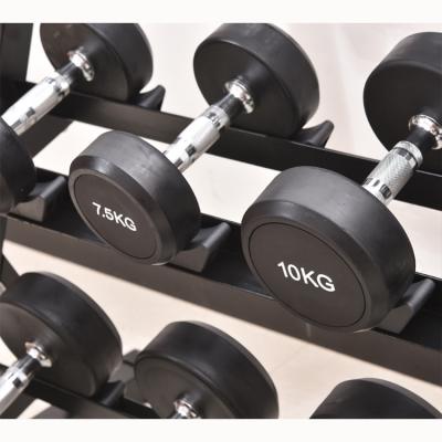 China Durable Hot Sale High Quality Professional Durable Anti-Slip Round PU Dumbbell for sale