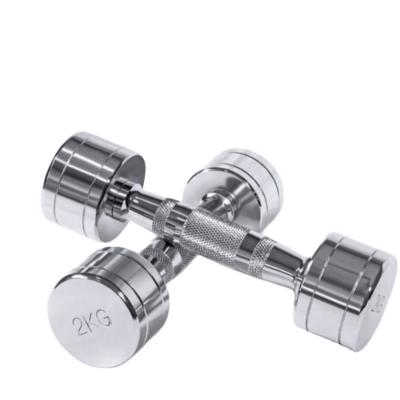 China Durable Factory Direct Low Price Fitness Equipment Round Head Chromed Dumbbell Set for sale