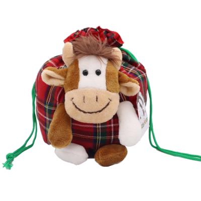 China Soft Toys Christmas Drawstring Cowboy Animal / Lightweight Bag For Candy Plush Toys Kids Customizable for sale