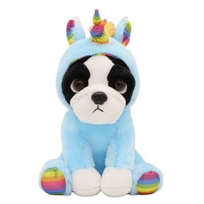 China Hot Selling High Quality Soft Plush Unicorn Dog Blue Toys For Baby for sale