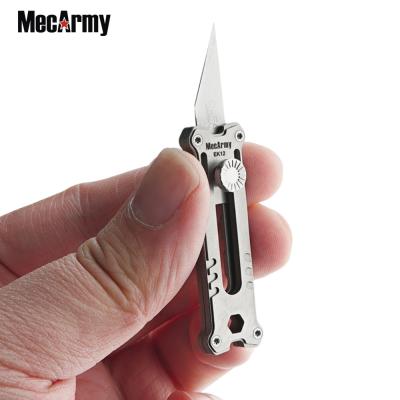 China Exterior titanium main chain pocket etc. de TC4TitaniumHandle MecArmy EK12 Mini Keychain Utility Knife sliding knife (without 4 Trils) for sale