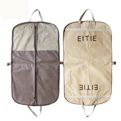 China Eco-friendly Factory Sale Custom Zipper Foldable Garment Bag With Clear PVC Pouch for sale