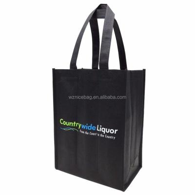 China Convenient Wenzhou Factory Recyclable Nonwoven Wine Bottle Bag Drink Carry Bag for sale