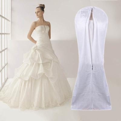 China Wholesale Custom Printed Eco-friendly Wedding Dress Garment Bag, Wedding Dress Cover Bag, Dust Bag For Dresses for sale