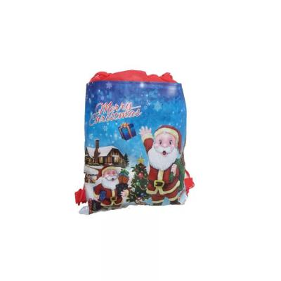 China Merry European Convenient Santa Bag Merry Christmas Gift Non Woven Drawstring PP Non Woven Lamination Candy Bag for sale