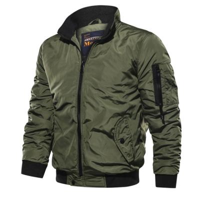 China New Men's Casual Jacket Solid Color Stand Collar Flight Jacket QUICK DRY for sale