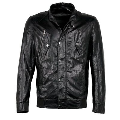 China Sustainable Fashion Motorcycle New Arrival Long PU Leather Jackets For Men for sale