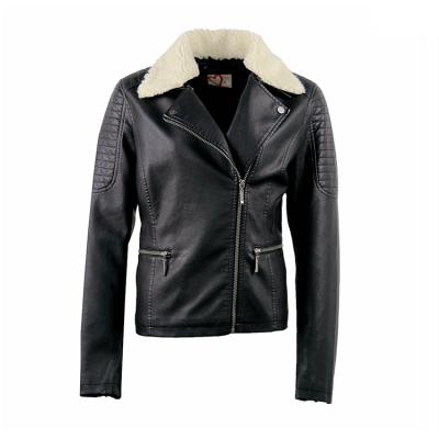 China Explosion Waterproof Models Sold Fashionable Arrival Type PU Jacket Long Sleeve Regular Outwear With Fur Collar For Women. for sale